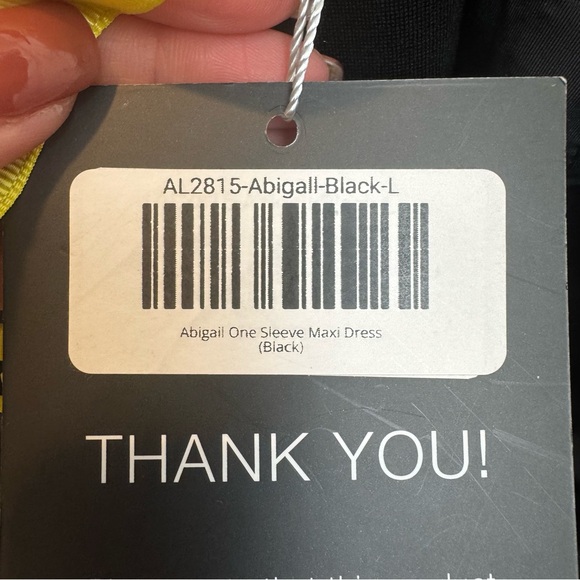 NWT Alieva Abigail One Sleeve Maxi Dress in Black Sz. L - Picture 12 of 13